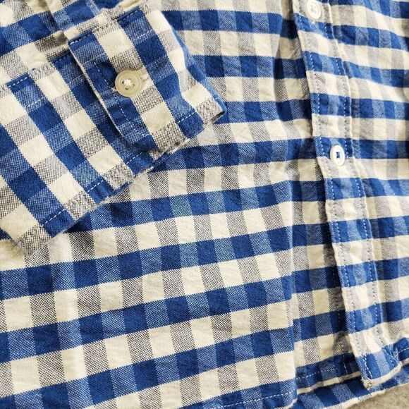 Gap Shirt Men XL Blue Check Casual Long Sleeve Original Fit Collared Button Down - Picture 9 of 11